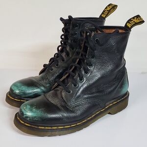 Rare Dr. Martens Green Rubb Off 1460s Unisex Boots